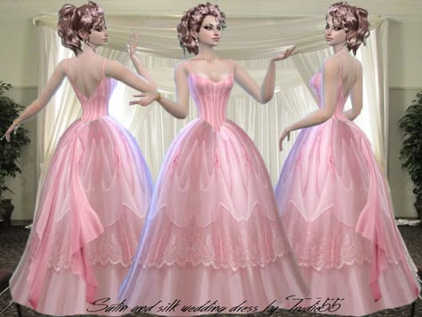 TrudieOpp's Pink Satin and Silk wedding dress-Need Mesh Sims 4 Wedding Dress, Los Sims 4 Mods, Sims 4 Royal, Cc Clothes, The Sims 4 Pc, Pelo Sims, Sims 4 Mm Cc, Prom Dresses 2017, Sims 4 Cc Clothes