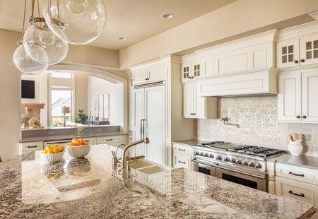 12 Ways to Make Your Kitchen Feel Bigger - Bm White Dove, Cleaning Granite Countertops, How To Clean Granite, White Kitchen Remodeling, Quartz Kitchen Countertops, Kitchen Designs Layout, Quartz Countertop, White Dove, Kitchen Marble