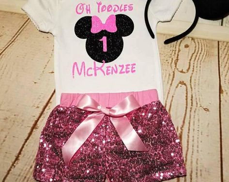 Minnie Mouse Birthday Outfit, Girls Oh Toodles Bright Pink and Black Second Birthday Outfit, Pink Sequin Shorts Sequin Shorts Outfit, Minnie Boutique, Minnie Mouse Birthday Outfit, Twodles Birthday, Minnie Mouse Birthday Invitations, Shorts Hair, Cake Outfit, Minnie Mouse Outfits, Birthday Tutu Outfit