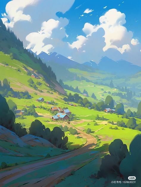 Stylized Environment Concept Art, Fantasy Environment Concept Art, Enviroment Concepts, Fictional Landscapes, Anime Environment, Environmental Concept Art, Scenery Reference, Landscape Digital Painting, Vast Landscape