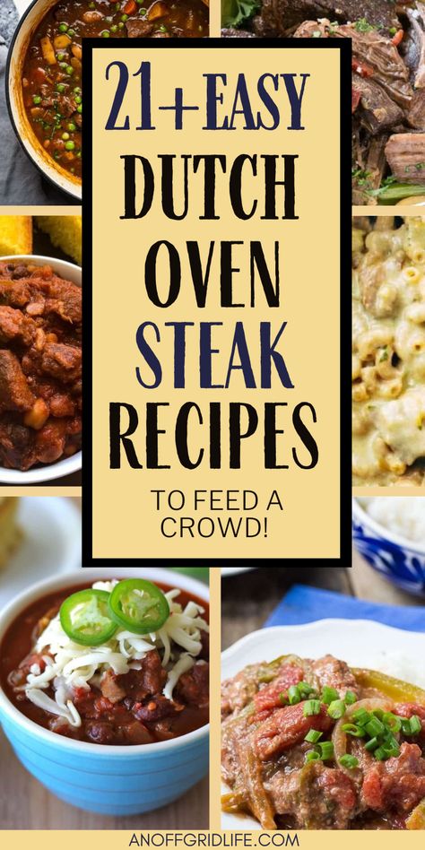 21+ Easy Dutch Oven Steak Recipes to Feed a Crowd Sirloin Steak Recipes Dutch Oven, Steak Dutch Oven Recipes, Braised Round Steak Recipes, Beef Dutch Oven Recipes Dinners, Dutch Oven Meals Dinners, Steak In Dutch Oven, Dutch Oven Steak Recipes, Beef Dutch Oven Recipes, Dutch Oven Steak