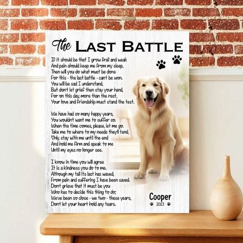 Dog Heaven Quotes, Dog Memorial Gifts, The Last Battle, Dog Poems, Dog Sympathy Gifts, Dogs Stuff, Dog Quotes Love, Dog Remembrance, Dog Sympathy