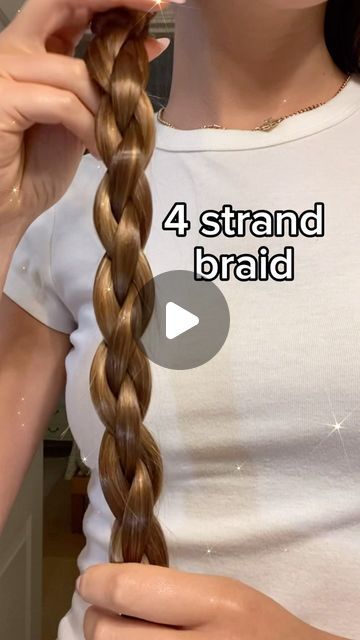 Tessa on Instagram: "4 strand braid is 🔛🔝😍 . . . . . . . . . . . .  #braidhack #4strandbraid #4strandroundbraid #hairstyle #haircare #hairgrowth #hairinspo #tessapeay #naturalhighlights #brandymelville #urbanoutfitters #hairoiling #backtoschool #schoolhairstyle #firstdayofschoolhair" 4 Way Braid, How To Do A Four Strand Braid, Four Strand Braid Tutorial, 4 Strand Braid Tutorial, Athletic Braids, Four Strand Braid, 4 Strand Round Braid, Side Braid Tutorial, 4 Strand Braid