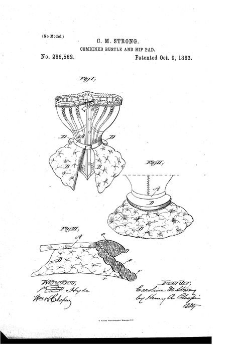 Patent US286562 - Combined bustle and hip-pad - Google Patents 19th Century Fashion Victorian, Hip Padding, Corset Patterns, Fashion Eras, 1899 Fashion, Springfield Massachusetts, Sewing Challenge, 1880s Fashion, Corset Sewing Pattern