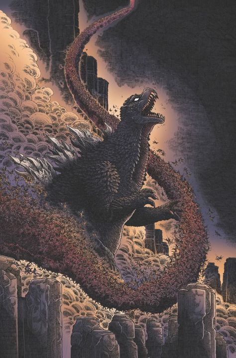 Godzilla in hell Godzilla In Hell, Godzilla 2, Godzilla Comics, Godzilla Wallpaper, All Godzilla Monsters, Kaiju Art, Cool Monsters, Kaiju Monsters, Giant Monsters