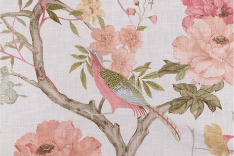 Two panels Floral Birds and branches botanical window curtains. Fabric : Covington Eliana  Color : 382-summer 100% cotton To obtain a fabric swatch please go to www.fabricguru.com and put the fabric name in the search box. This item will be custom made when ordered. Please allow approximately 3-4 weeks for completion. Choose your size from the menu options or contact me to add your custom size. Rod pocket 3" Pleats can be added for an extra fee.   100% cotton. Machine wash gentle, dry low or dry clean to prevent shrinkage. PLEASE NOTE :  ALL MY PRODUCTS ARE CUSTOM MADE WHEN ORDERED. THE CURRENT LEAD TIME IS 3 - 4 WEEKS FOR COMPLETION.  PLEASE CONTACT ME IF YOU ARE WORKING WITH A TIMELINE AND I WILL TRY TO ACCOMMODATE YOUR REQUEST.  I offer all my clients the same level of superb quality an