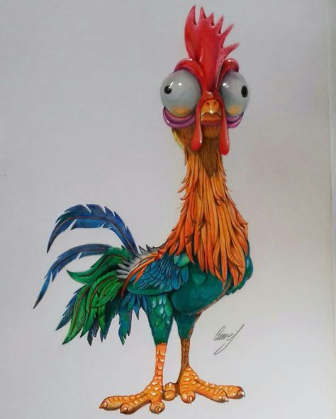 Heihei from Disneys VAIANA #disney #vaiana #chicken #movie #art #artwork #drawing #zeichnung #animal #artlovers #waltdisney #cute #character #fanart Moana Chicken Tattoo, Moana Chicken, Rooster Cake, Turkey Tattoos, Whiteboard Drawings, Moana Fan Art, Natural Drawing, Chicken Tattoo, Moana Bebe