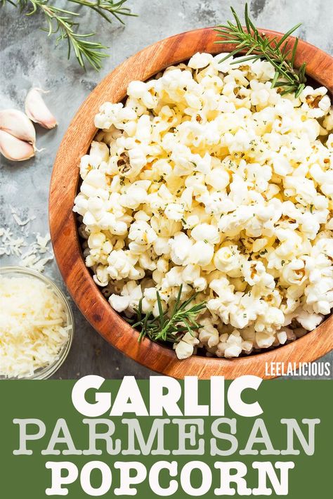 Garlic Parmesan Rosemary Popcorn is a fun, savory twist on everyone’s favorite movie snack. It’s easy to make by infusing the butter with garlic and rosemary, then tossing it with popcorn kernels and grated Parmesan. Parmesan Popcorn, Easy Healthy Cooking, Savory Popcorn, Popcorn Toppings, Healthy Popcorn, Infused Butter, Popcorn Kernels, Butter Popcorn, Tailgating Recipes