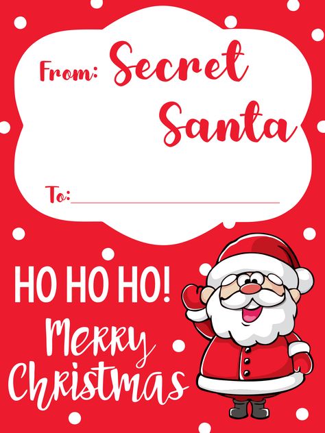 Note From Secret Santa, Secret Santa Printable Tags, Secret Santa Packaging Ideas, Secret Santa Gift Quotes, Secret Santa Labels Free Printable, Secret Santa Cards Free Printable, Secret Santa Letter Ideas, Secret Santa Gift Tags For Coworkers, Secret Santa Tags Free Printable