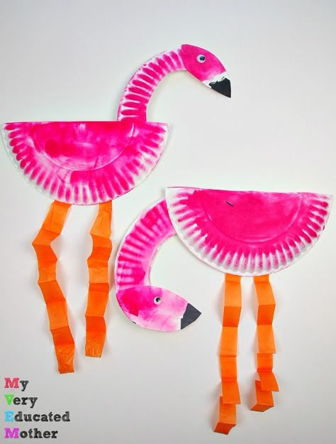 Zoo Crafts, Zoo Animal Crafts, Flamingo Craft, Paper Plate Crafts For Kids, Animal Crafts For Kids, Bird Crafts, Paper Plate Crafts, Daycare Crafts, Plate Crafts