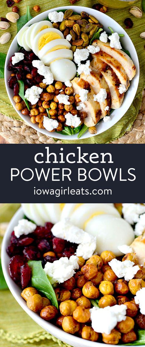 Chicken Power Bowls, Baked Garbanzo Beans, Protein Packed Lunch, Power Bowl Recipe, Healthy Bowls Recipes, Food Habits, Healthy High Protein Meals, Power Bowls, Packed Lunch