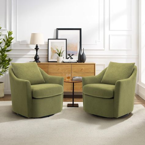 PRICES MAY VARY. COMFY LIVING ROOM ACCENT CHAIR: Experience the ultimate comfort and style with our premium accent arm chair. Designed with a 360° swivel base, this swivel sofa chair allows you to effortlessly find the perfect position for relaxation. Made of selected polyester, the fabric is not only soft-touch and comfortable but also durable, ensuring long-lasting use in your home SUPPORTIVE SWIVEL CHAIR: Our 360° swivel sofa chair features an elegant silhouette that adds sophisticated style Four Chairs Seating Area Sitting Rooms, Round Table With Swivel Chairs, Swivel Chairs In Living Room, Vintage Accent Chairs For Living Room, Sunroom Reading Area, Table Between Two Chairs Living Rooms, Living Room With Chairs Only, Small Accent Chairs For Living Room, Comfy Accent Chairs For Living Room