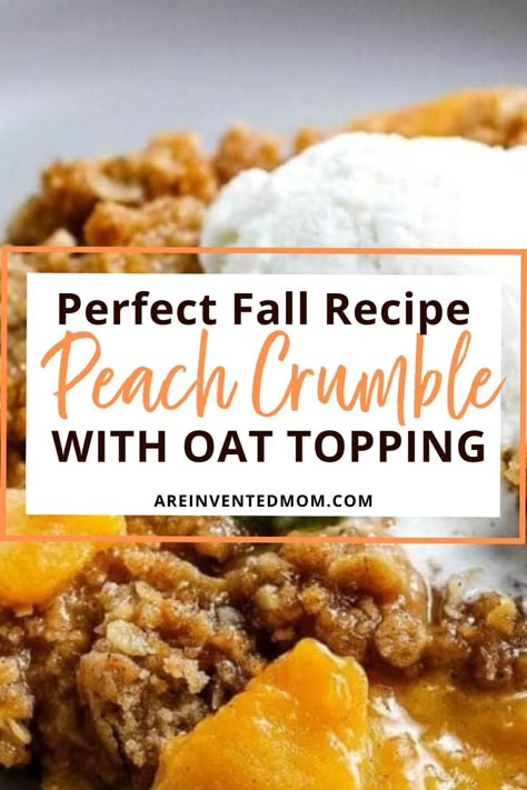 Dessert Recipes Peach, Dessert Peaches, Desserts Fruit, Fruit Trays, Peach Crumble, Oat Crumble, Crumble Recipe, Apple Crisp Recipes, Sweet Treats Recipes