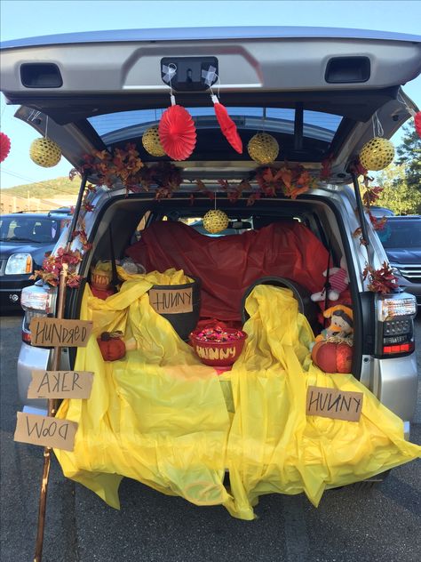 Winnie the Pooh trunk or treat Pooh Trunk Or Treat Ideas, Pooh Trunk Or Treat, Ninja Turtles Trunk Or Treat, Trunker Treat Ideas, Pumpkin Tutu, Winnie The Pooh Halloween, Trunk Or Treat Ideas, Hallowen Ideas, Whatever Is True