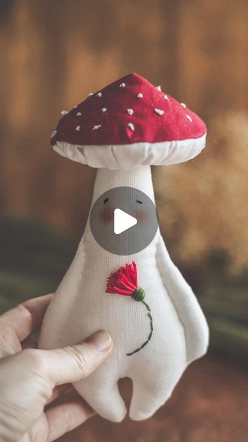 Handmade dolls • Doll making tutorials & patterns on Instagram: "Make this cute mushroom with me, guys! 🍄 New pattern and detailed instructions are up on my website! Click the link in bio for details.  • Isn’t it cute? Hope you will like this mushroom as much as I do ☺️ #tutorial #pattern #dollmaking" Mushroom Doll, Doll Making Tutorials, Cute Mushroom, Hat Patterns To Sew, Doll Hat, Handmade Dolls, Sewing Patterns Free, Doll Making, Dolls Handmade