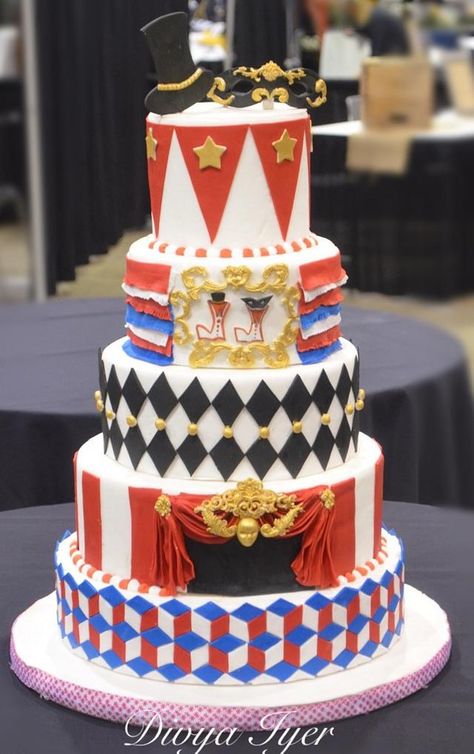 Circus themed wedding cake - cake by Divya iyer - CakesDecor Circus Wedding Theme, Carnival Themed Wedding, Circus Theme Cakes, Circus Cakes, Carnival Cakes, Theme Carnaval, Circus Cake, Circus Wedding, Circus Theme Party