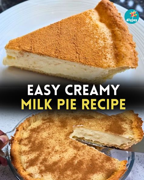 This homemade milk pie or milk tart is creamy, milky, and delicious! Find the recipe and ingredients here. Milk Pie Recipe, Milk Pie, Coffee Muffins, Homemade Milk, Southern Pecan Pie, Milk Tart, Baked Custard, Holiday Sides, Poke Cake Recipes