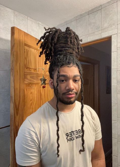 Pineapple Hairstyle Locs, Long Loc Styles For Men, Loc Styles For Men Long, Pineapple Locs, Loc Hairstyles Men, Pineapple Loc Style, Loc Pineapple, Locs Hairstyles Men, Men Loc Styles