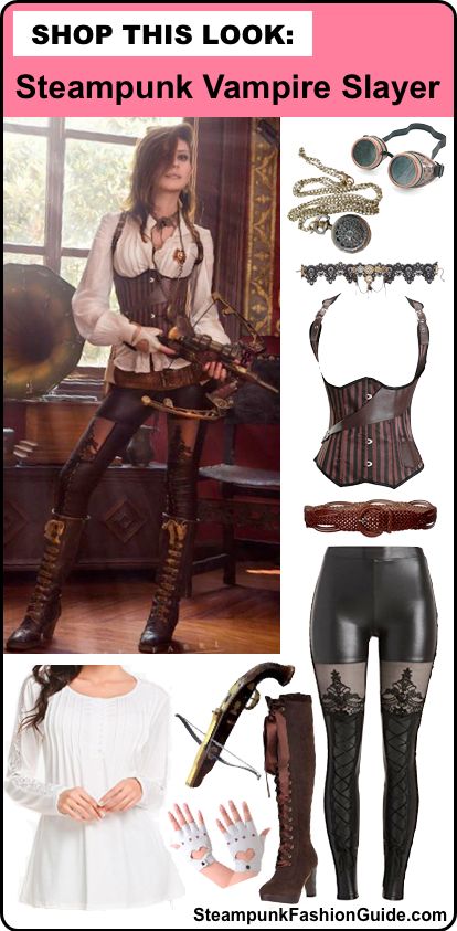 Shop this look: steampunk vampire slayer costume for women Vampire Slayer Costume, Steampunk Costume Women, Steampunk Diy Costume, Steampunk Vampire, Steampunk Halloween Costumes, Steampunk Mode, Steampunk Lady, Steampunk Costumes, Steampunk Halloween