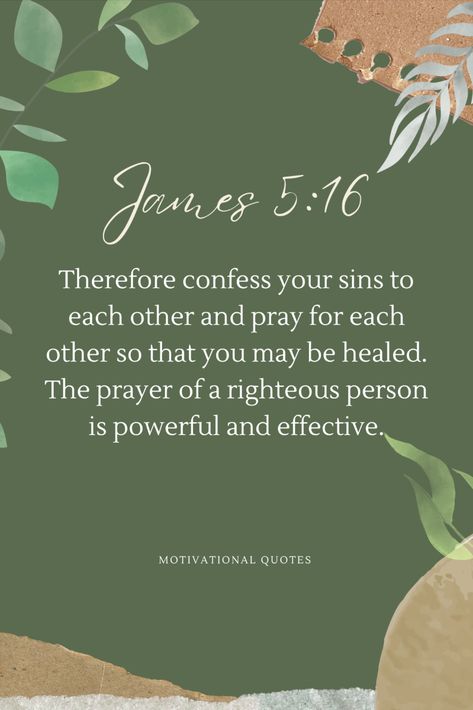 "James 5:16 - 'Confess your sins to each other and pray for each other so that you may be healed. The earnest prayer of a righteous person has great power and produces wonderful results.' Let us come together in humility, sharing our burdens and lifting each other up in prayer. Our sincere prayers hold immeasurable power to bring healing and blessings into our lives. 🙏🕊️" #bibletruth #bibleverse #biblequotes #bibleverses #biblejournaling #bibleverseoftheday #biblestudy Verses About Praying For Others, Pray For One Another James 5:16, Praying For Others Scriptures, Pray For Others Quotes, James 5:16, Godly Parenting, James 5 16, Child Discipline, Praying For Others