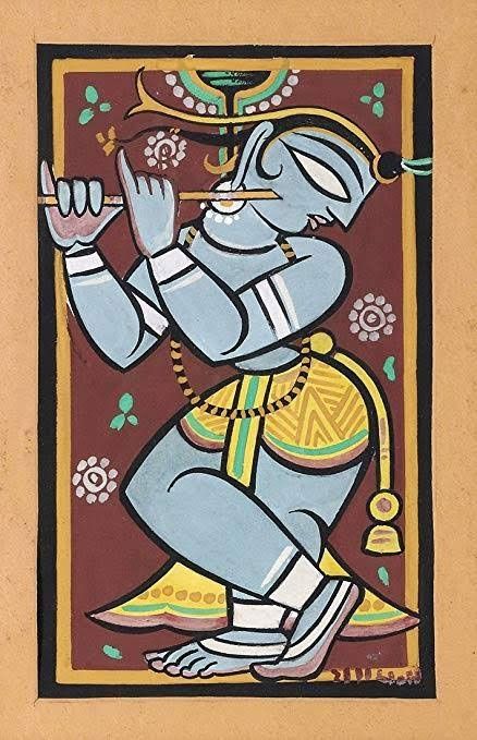 Jamini Roy Paintings, Paintings Krishna, Jamini Roy, Phad Painting, Bengali Art, Indian Art Gallery, Ancient Paintings, Indian Painting, Madhubani Art