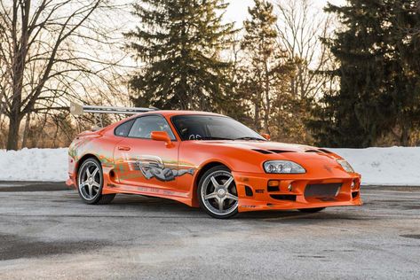 Buy this Paul Walker Supra from "The Fast and the Furious" Toyota Mk4 Supra, Bentley Suv, Small Luxury Cars, Toyota Supra Mk4, Orange Car, Mazda Rx 7, Mitsubishi Lancer Evolution, Nissan Silvia, Ford Super Duty