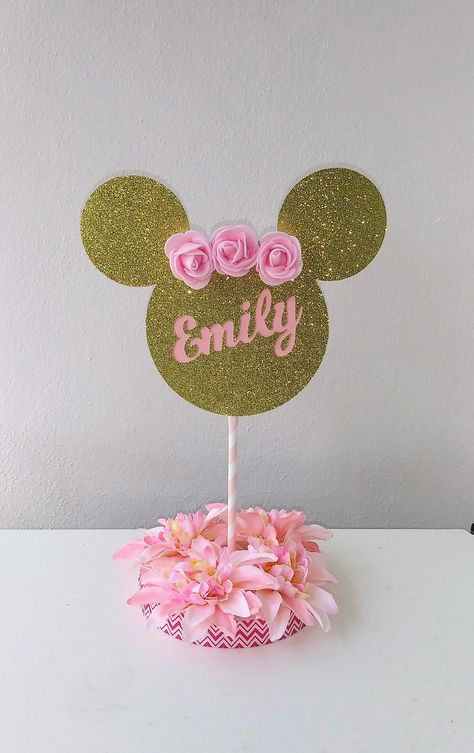 Baby Shower Minnie Mouse, Mouse Cake Topper, Minnie Mouse Decorations, Minnie Mouse Cake Topper, Gold Centerpiece, Minnie Mouse Party Decorations, Minnie Mouse Birthday Party Decorations, Twodles Birthday, Minnie Mouse Birthday Decorations