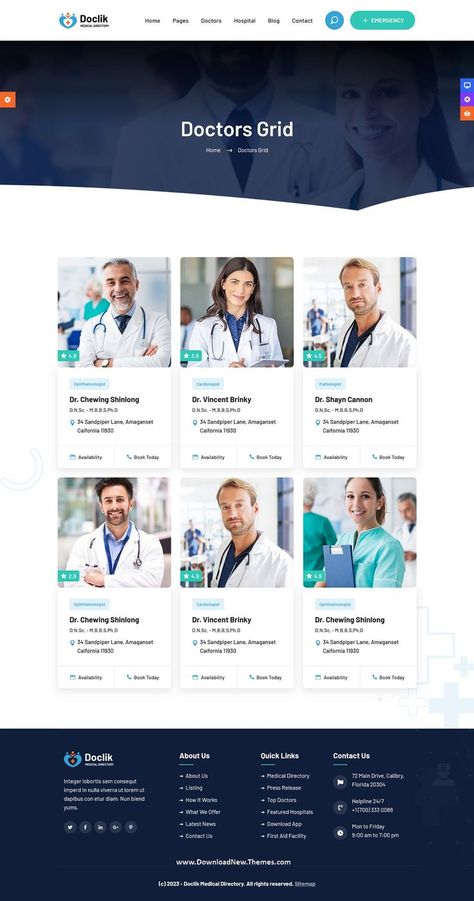 Doclik - Medical & Clinic Directory WordPress Theme Doctor Website Design, Hospital Website, Healthcare Website, Medical Website, Medical Website Design, List Website, Blog Website Design, Home Doctor, Create A Website