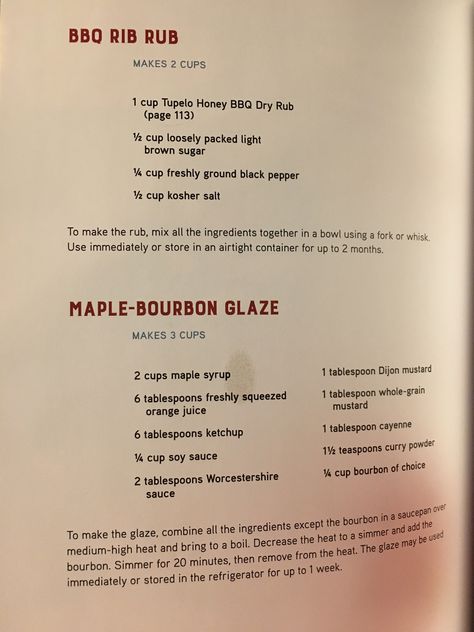 Maple Bourbon Glaze, Bbq Dry Rub, Spices Recipes, Bourbon Glaze, Dry Rub Recipes, Tupelo Honey, Rib Rub, Maple Bourbon, Rub Recipes