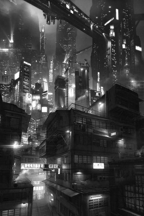 Black Widget Pictures, White Photo Wall, Ville Cyberpunk, Dark Grunge Aesthetic, Nature Iphone Wallpaper, Black And White Photo Wall, Bright Wallpaper, Cyberpunk Aesthetic, Dark City