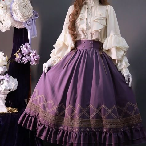 LolitaWardrobe Official on Instagram: "Coords Inspiration: 『☆-The Graveyard of the Dragons Blouse-☆』 + 『☆-My Fantastic Dream Skirt-☆』 ◆ Blouse's Shopping Link >>> https://lolitawardrobe.com/zj-story-the-graveyard-of-the-dragons-gothic-ouji-lolita-blouse-2023-version_p7700.html ◆ Skirt's Shopping Link >>> https://lolitawardrobe.com/my-fantastic-dream-vintage-classic-lolita-skirt_p6530.html" Shopping Link, Old Fashion Dresses, Fancy Outfits, Lolita Dress, Graveyard, Lolita Fashion, Kawaii Fashion, Dream Dress, Pretty Dresses