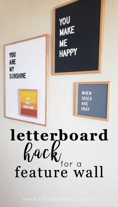 easy letterboard hack for a feature wall Diy Letterboard, Quotes About Home, Letterboard Quotes, Diy Simple, Simple Quotes, Quote Wall, Wall Quotes, Feature Wall, Letter Board