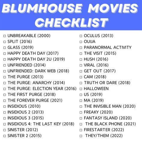 Movies challenge/ Movies checklist/ Horror Horror Movie Checklist, Horror Movie List, Horror Movie Challenge, Horror Challenge, Scary Movie List, Movie Checklist, Movie Challenge, Horror Movies List, Movie Lists