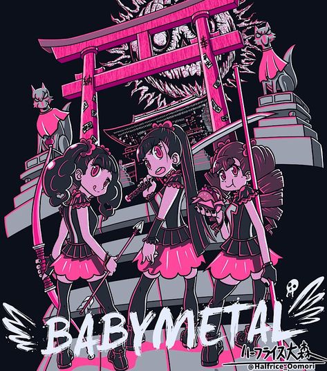 Baby Metal, Girl Inspiration, Cute Poster, Band Posters, Cute Art Styles, Japanese Artists, Pink And Black, Magical Girl, Graphic Poster