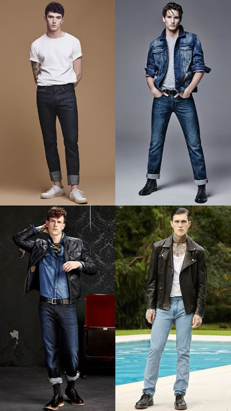 Men's Modern Greasers-Inspired Outfit Lookbook 50s Outfits Men, Greaser Outfit, 50s Outfit, Greaser Style, 80s Fashion Men, 50s Outfits, Fashion 50s, Outfit Retro, Rockabilly Outfits