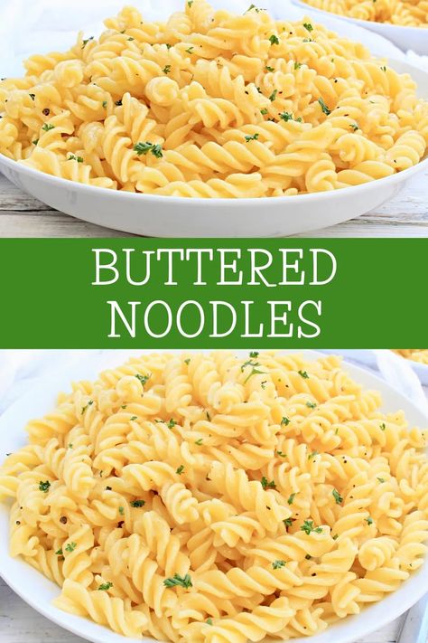 Buttered Noodles ~ 20 minute recipe! This kid-favorite is a dairy-free spin on the quick and easy comfort food classic! via @thiswifecooks Non Dairy Noodle Recipes, Dairy Free Noodle Recipes, Butter Pasta Recipes Kids, Recipes With Macaroni Noodles, Recipes With Elbow Noodles, Quick And Easy Comfort Food, Buttered Noodles Recipe, Dairy Free Pasta Recipes, Gluten Recipes