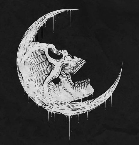 Moon Sketch, Bob Marley Painting, Bad Moon Rising, Skeleton Artwork, Skull Rose Tattoos, Fantasy Tattoos, Skeleton Tattoos, Black And White Art Drawing, Blood Art