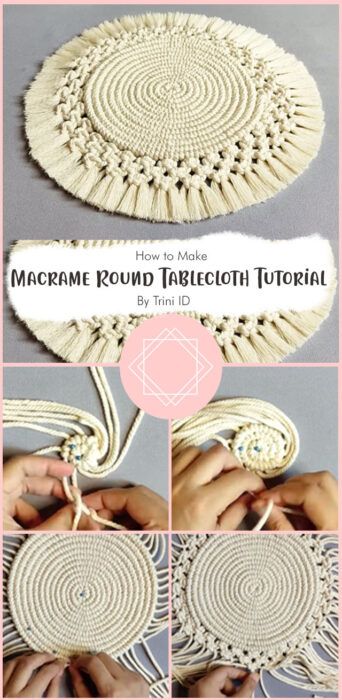 Lovely DIY Dream Catcher Macrame Free Tutorial Ideas - Carolinamontoni.com Round Macrame Wall Hanging Diy Tutorial, Macrame Circle Bag Tutorial, Macrame Mandala Diy Free Pattern, Diy Macrame Mandala Tutorial, Macrame Tablecloth, Macrame Reindeer, Polaroid Hanger, Macrame Pouch, Macrame Gnome