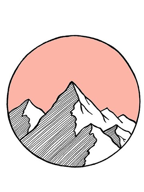 "Mountains Sketch" by smalltownnc | Redbubble Easy Pencil Drawings, Mountain Sketch, Arte Doodle, Mountain Drawing, Circle Drawing, Art Sketches Doodles, 타이포그래피 포스터 디자인, Art Sketches Pencil, Easy Doodle Art