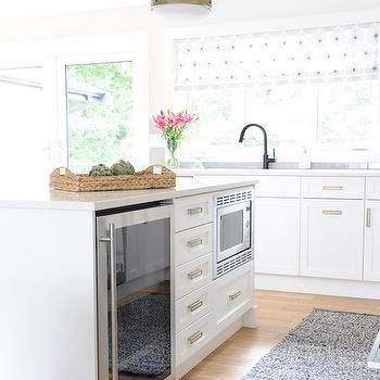 Island with Mini Fridge and Microwave Island With Mini Fridge, Small Kitchenette, Small Kitchen Island, Black Faucet, Kitchen Island Table, Transitional Kitchen, Farmhouse Furniture, Kitchen Fittings, Mini Fridge