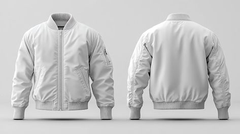 Photo blank white bomber jacket mockup f... | Premium Photo #Freepik #photo #urban #blank #modern #trendy Varsity Jacket Mockup, Jacket Mockup, Blank White, Bomber Jackets, Premium Photo, Mockup, Varsity Jacket, Bomber Jacket, White