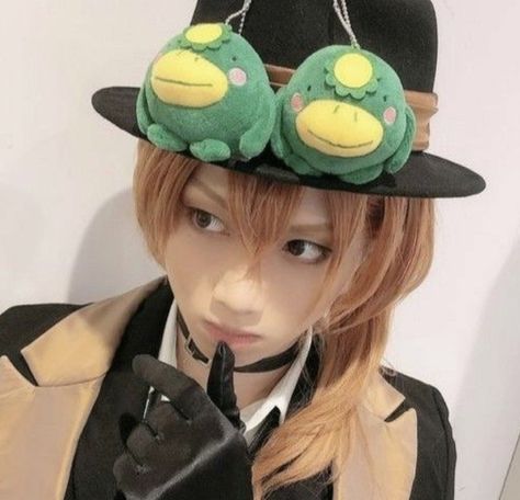 Chuuya Nakahara Stageplay icon — #bungoustraydogs #chuuya Ueda Keisuke, Action Icon, Theatre Actor, Chuuya Nakahara, Stage Actor, Stage Play, Silly Dogs, Fancy Hats, Bongou Stray Dogs