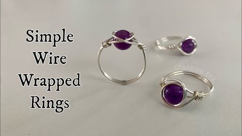 Simple Wire Rings, How To Make Wire Rings, Cute Wire Rings, Handmade Rings Wire, Diy Wire Rings, Diy Wire Jewelry Rings, Diy Jewelry Making Tutorials, Wire Wrapping Diy, Wire Jewelry Rings