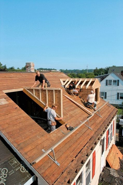 Dormer Addition, Dormer Roof, Framing Construction, Barndominium Ideas Floor Plans, Barndominium Ideas With Shop, Farmhouse Barndominium, Dormer Windows, Attic Remodel, Building Homes