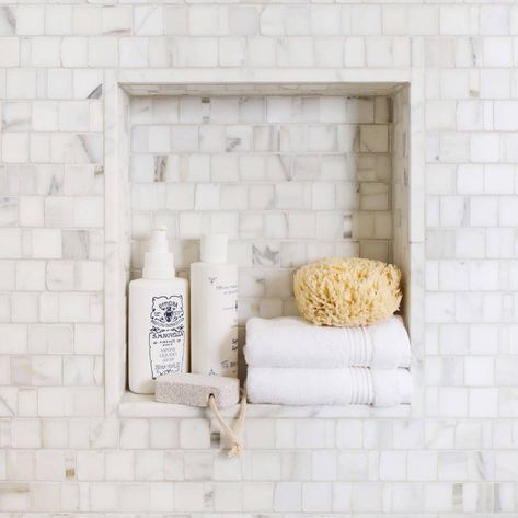 When remodeling his new Los Angeles home, professional stylist @scotthorne chose our honed Calacatta Gold #marble in a broken joint #mosaic to add texture and a sophisticated irregularity to this neutral & timeless bath. @missiontilewestshowrooms @hellosaratrampinteriors Bathtub Surround, Marble Bathtub, Artistic Tile, Shower Niche, White Brick, Studio Mcgee, Bathroom Renos, Bath Remodel, Beautiful Bathrooms