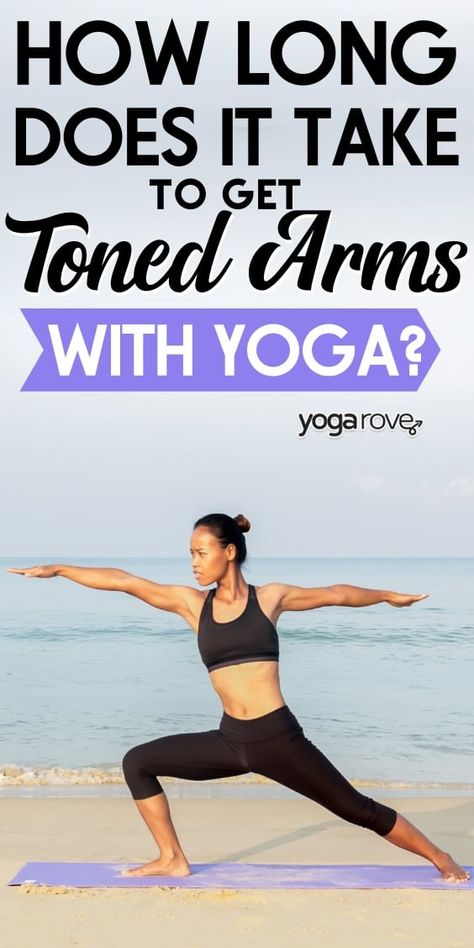 Toning your arms does not take as long as you may think. With consistency and practice, this is how long it takes to tone arms with yoga. Yoga For Toned Arms, Yoga For Arms And Shoulders, Arm Yoga, Yoga For Toning, Tone Arms, Tone Your Arms, Yoga Ashtanga, Toned Stomach, Bedtime Yoga