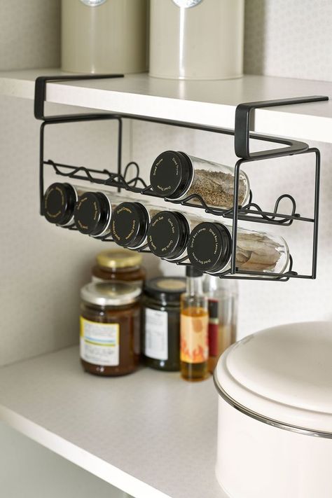 Under shelf spice rack with wire construction, 4 tiers, by.
#apartmentdecor #homedecor #smallspaces #interiordesign #decorinspiration Rustic Corner Shelf, Shelf Spice Rack, Apartment Storage, Kitchen Organisation, Fabulous Kitchens, Small Space Storage, Spice Storage, Classic Kitchen, Storage Hacks