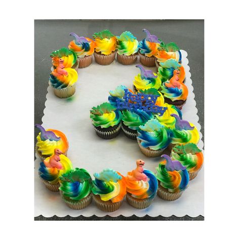 Number 3 Cupcake Cake Dinosaur, Dino Ranch Cupcakes, Three Rex Birthday Cupcakes, Diy Dino Cupcakes, Dino Birthday Cupcakes, Dinosaur Birthday Party Cake Cupcakes, Diy Dinosaur Cupcakes, Three Rex Cupcakes, Dinosaur Theme Cupcakes