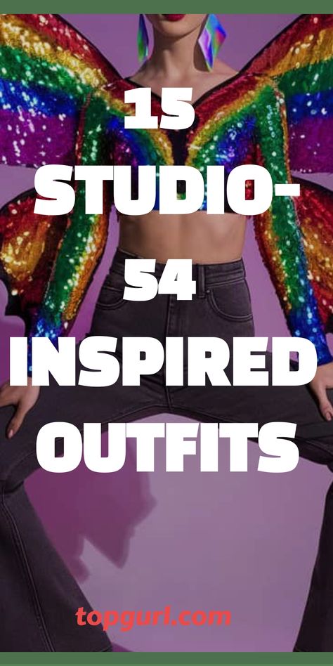 15 Dazzling Studio 54-Inspired Outfits to Get Your Disco Groove On Sequined Jumpsuit Outfit, 60s Rave Outfit, Iconic Disco Outfits, Authentic Disco Outfit, Disco Clothing Ideas, Outfits To Wear To A Drag Show, Disco Brunch Outfit, Disco Dinner Party Outfit, Disco Fancy Dress Ideas