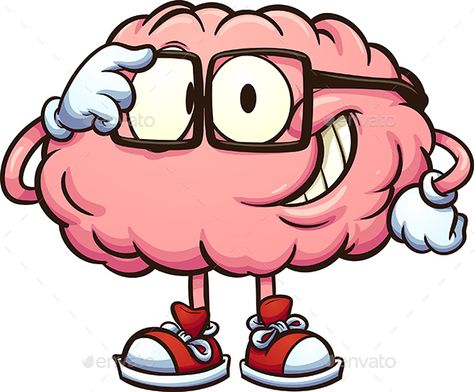 Nerdy cartoon brain adjusting glasses. Vector clip art illustration with simple gradients. All in a single layer. EPS10 file included. Cartoon Brain Drawing, Cartoon With Glasses, Adjusting Glasses, Brain Cartoon, Brain Pictures, Cartoon Brain, Brain Vector, Brain Drawing, Lab Logo